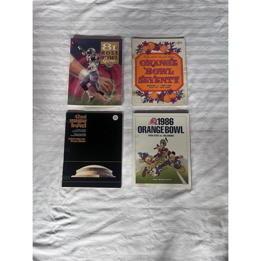 Penn State Bowl Program Lot 1975 Sugar vs Alabama Bear Bryant Mickey Orange Rose